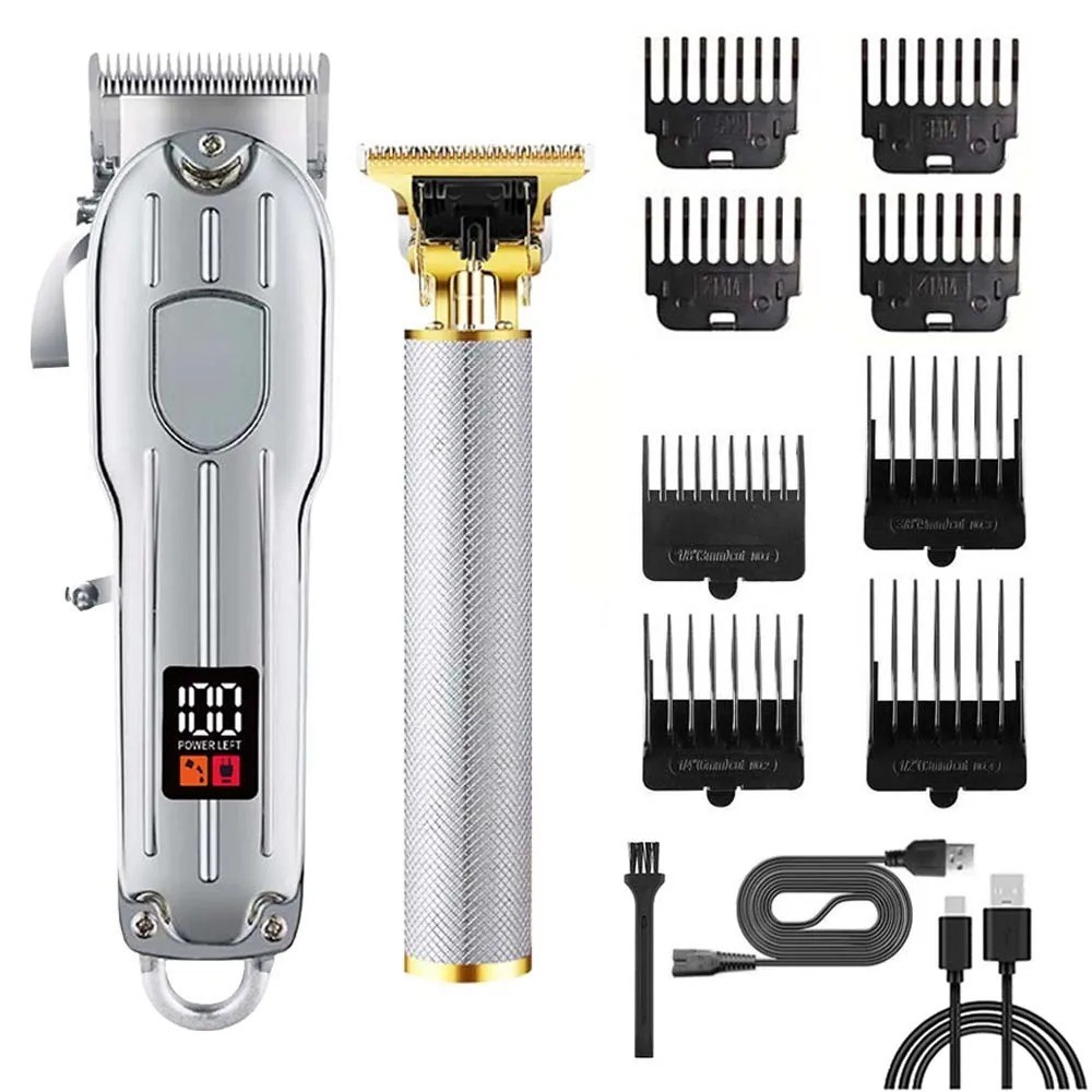 Professional Hair Clipper Trimmer Set Men’s Beard Barber Kit Rechargeable