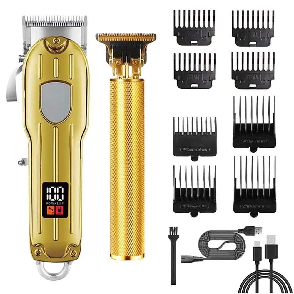 Professional Hair Clipper Trimmer Set Men’s Beard Barber Kit Rechargeable