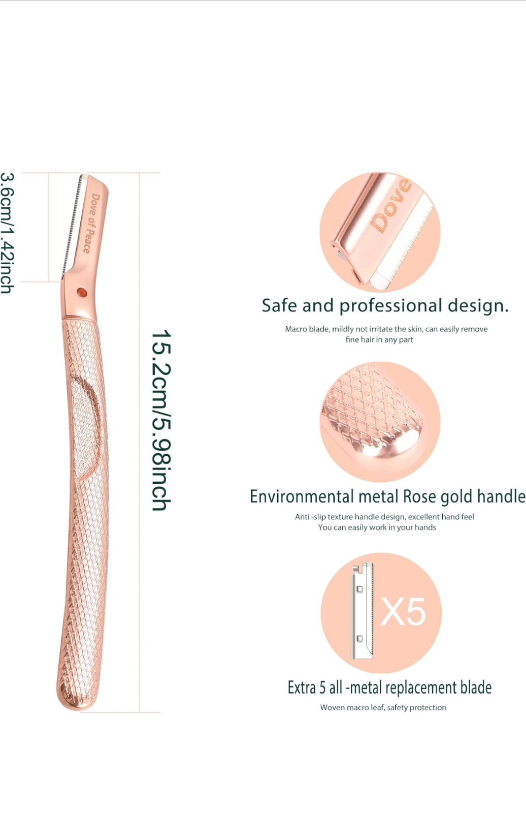 Eyebrow Razor,Face Facial Fuzz Razor for Men Beard Trimmer Shaper with 20 Blades