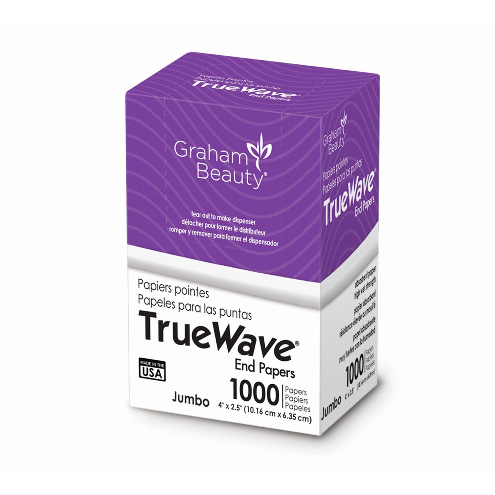 Graham Beauty True Wave End Papers Jumbo 1000 Count 26067 Hair Perming Aid 2Pack