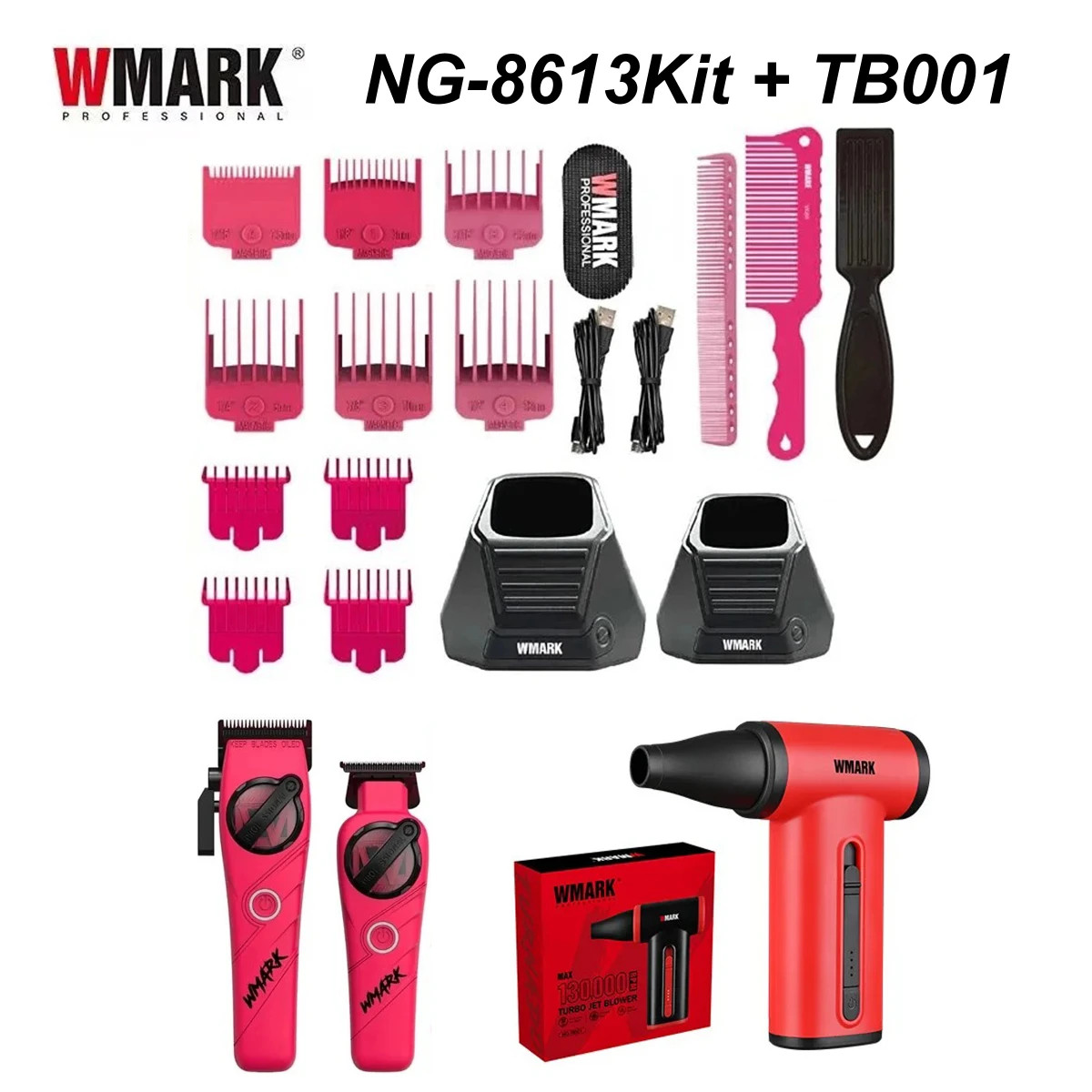 5-in-1 NG-8637 Barber Kit — Hair Clipper, Shaver, Dryer & Spray Bottle Gift Set