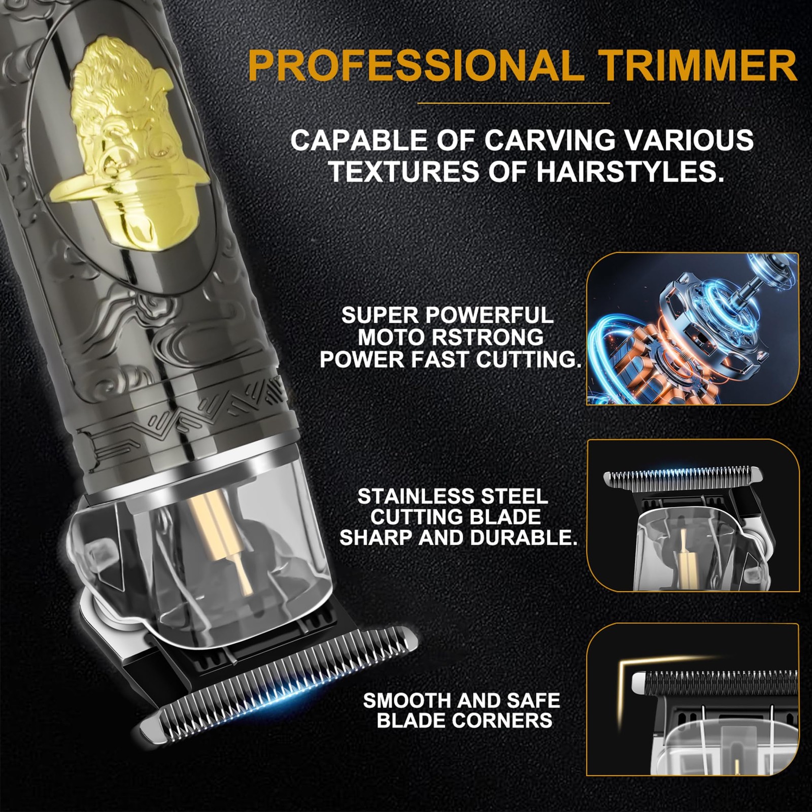 Professional Hair Clippers for Men, Cordless Barber Clippers with Precision T…