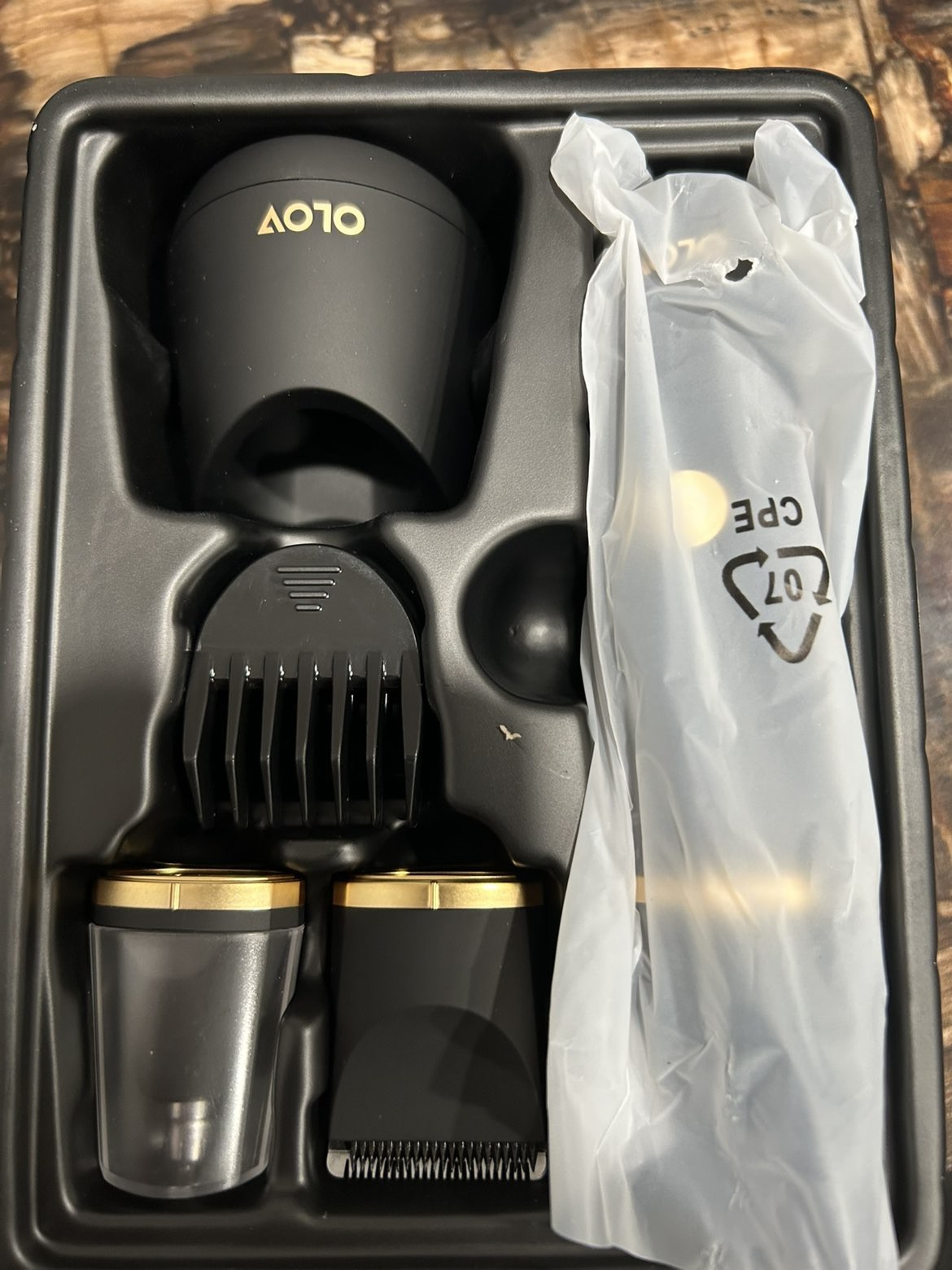 OLOV Electric Trimmer Kit Black Gold Rechargeable Cordless USB Nose Precision