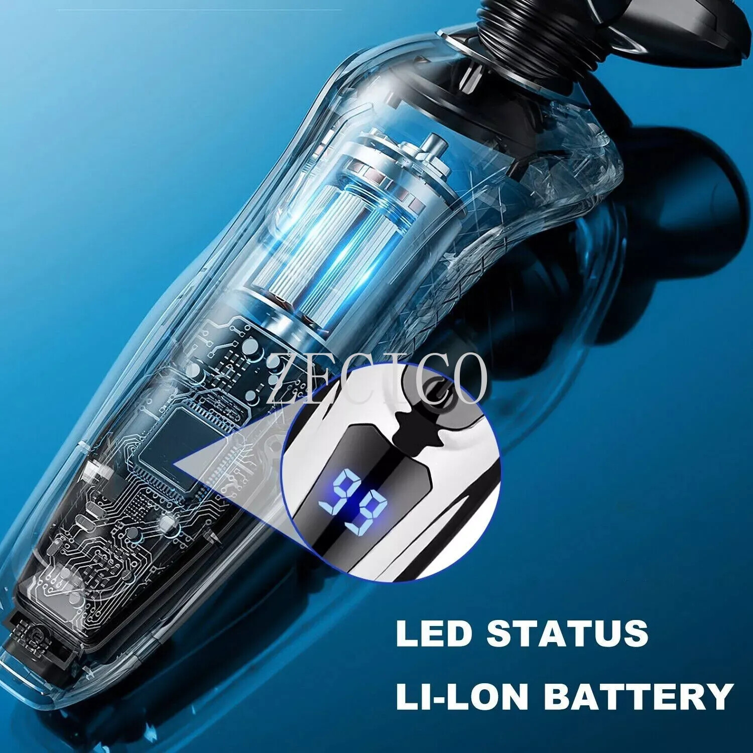 Men’s Electric Shaver 3D Electric Shavers for Male IPX7 Rotary Cordless Wet/Dry