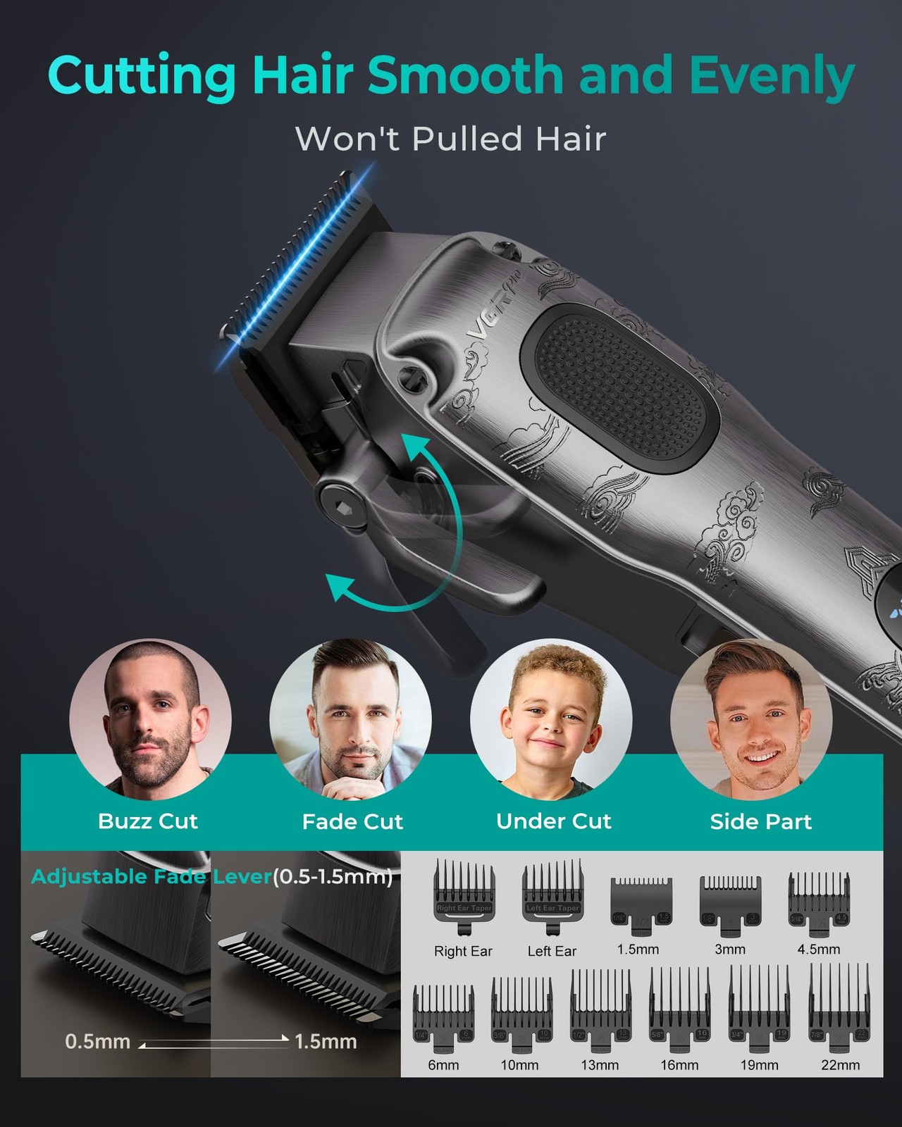 VGRPRO Hair Clippers for Men Professional, Cordless & Corded Barber Clipper