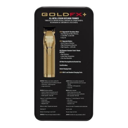 BaBylissPRO GOLDFX+ All-Metal Lithium Outlining Trimmer | FX787NG