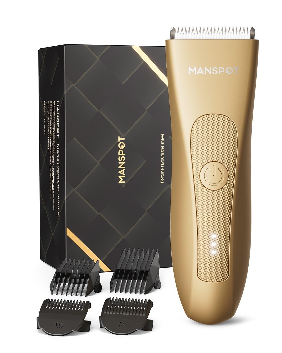 Premium Hair Trimmer for Men – Gifts for Dad, Husband, Boyfriend | 4 Guards, Cer
