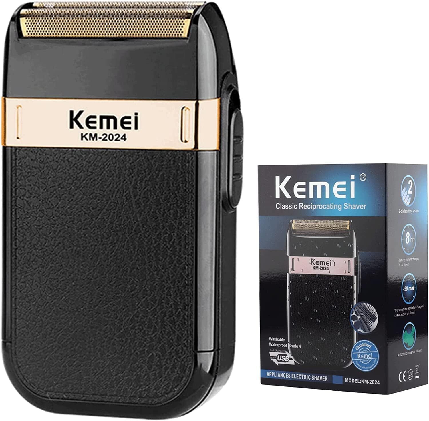 Kemei Electric Hair Clipper Barber Cordless Hair Trimmer 0mm Zero Gapped Carving
