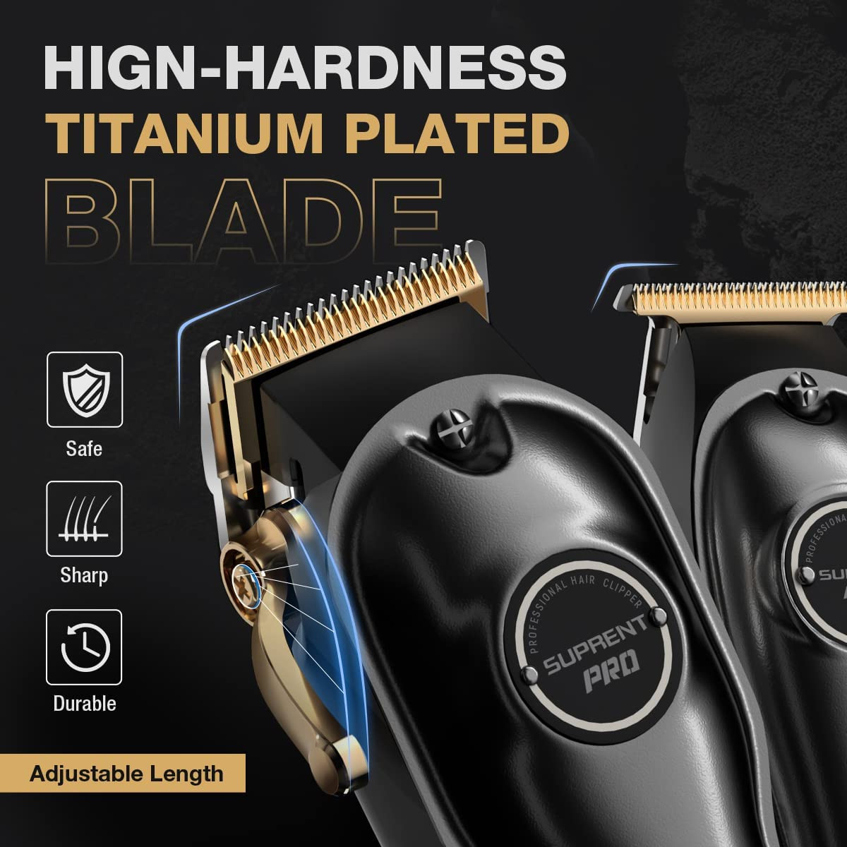 PRO Professional Hair Clippers for Men- Hair Cutting Kit & Zero Gap T-Blade Trim