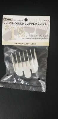 WAHL COLOR-CODED CLIPPER GUIDE ATTACHMENT COMB WHITE #1.5 – 3/16" (4.5M