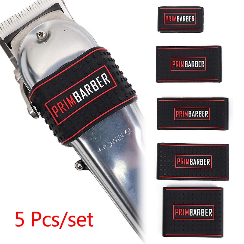5 Pcs Non Slip Barber Hair Clipper Bands Grip Sleeves Hair Trimmer Holder.qhk