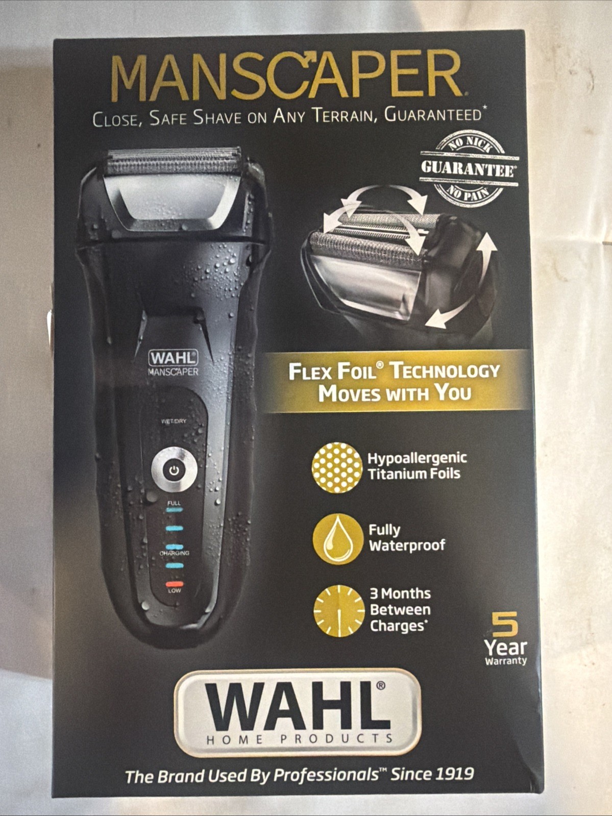 Wahl Manscaper Lithium Ion Shaver – Flexible Foil Grooming Tool – 7074-MI