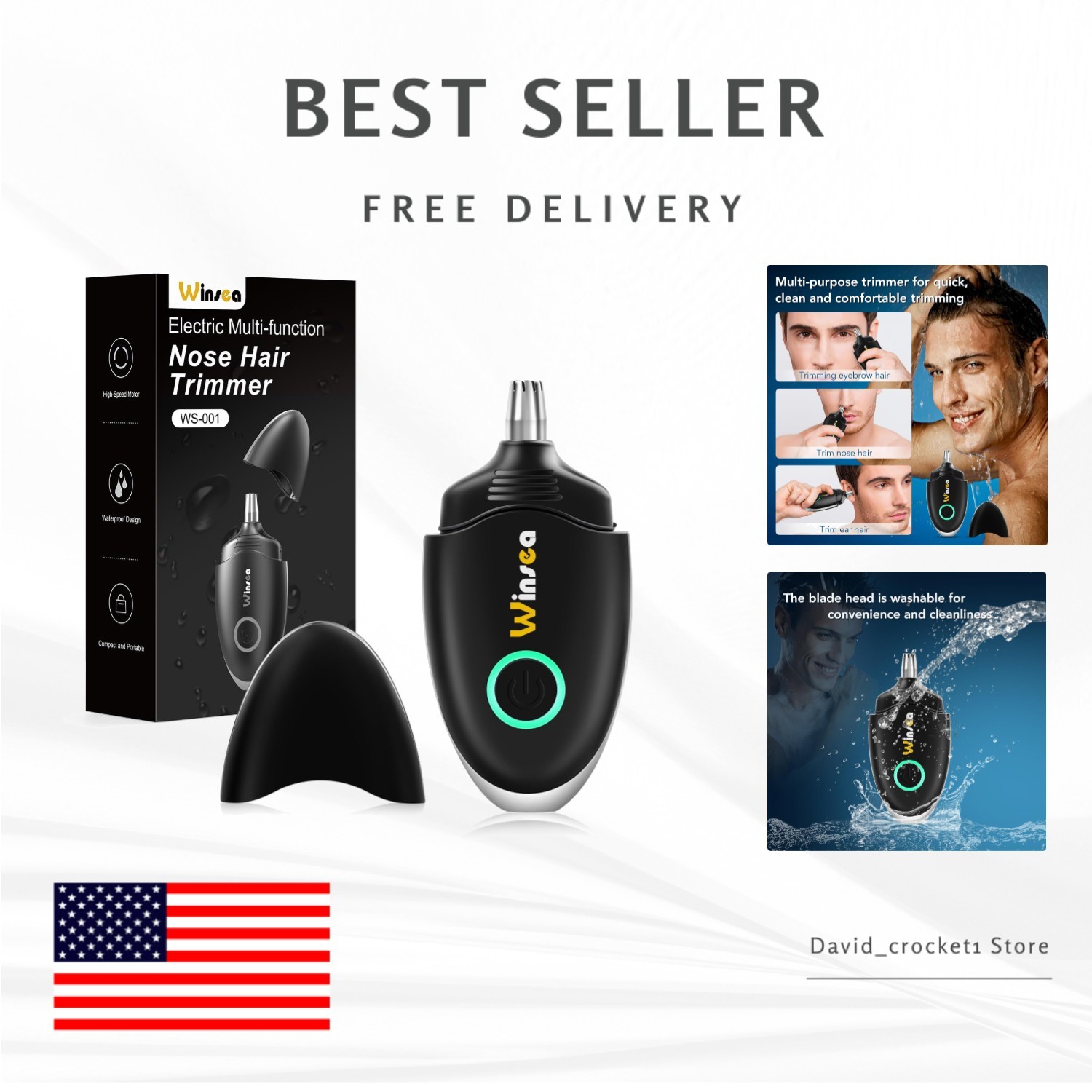 Portable USB Rechargeable Ear and Nose Hair Trimmer – Efficient Grooming for All