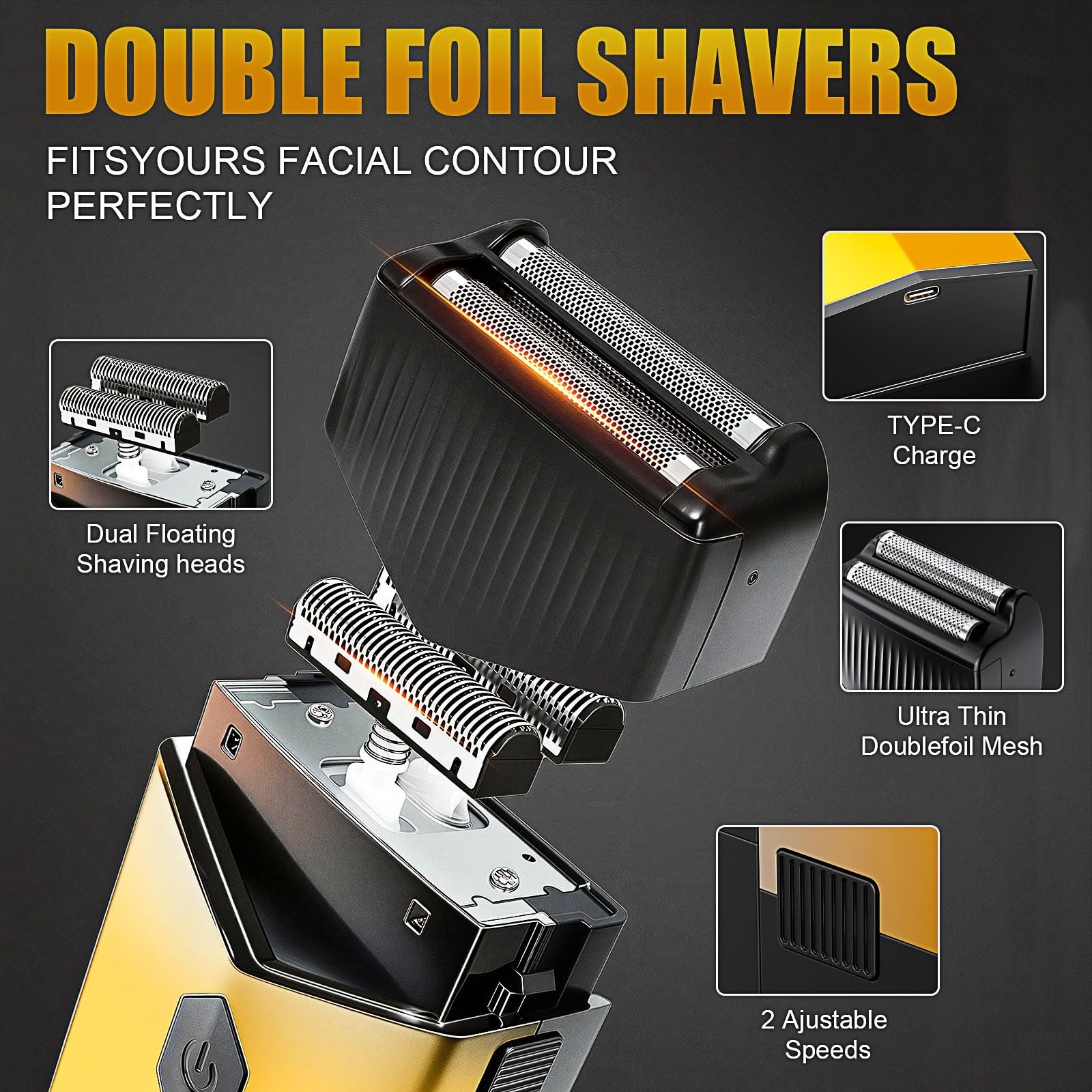4-in-1 Professional Hair Clippers Set for Men | Beard Trimmer, Rechargeable Shav