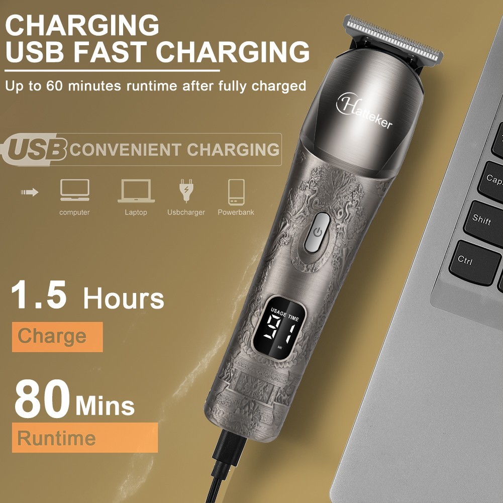 Hatteker Beard Trimmer Mustache for Men 8 in 1 Adjustable – Silver NEW SEALED