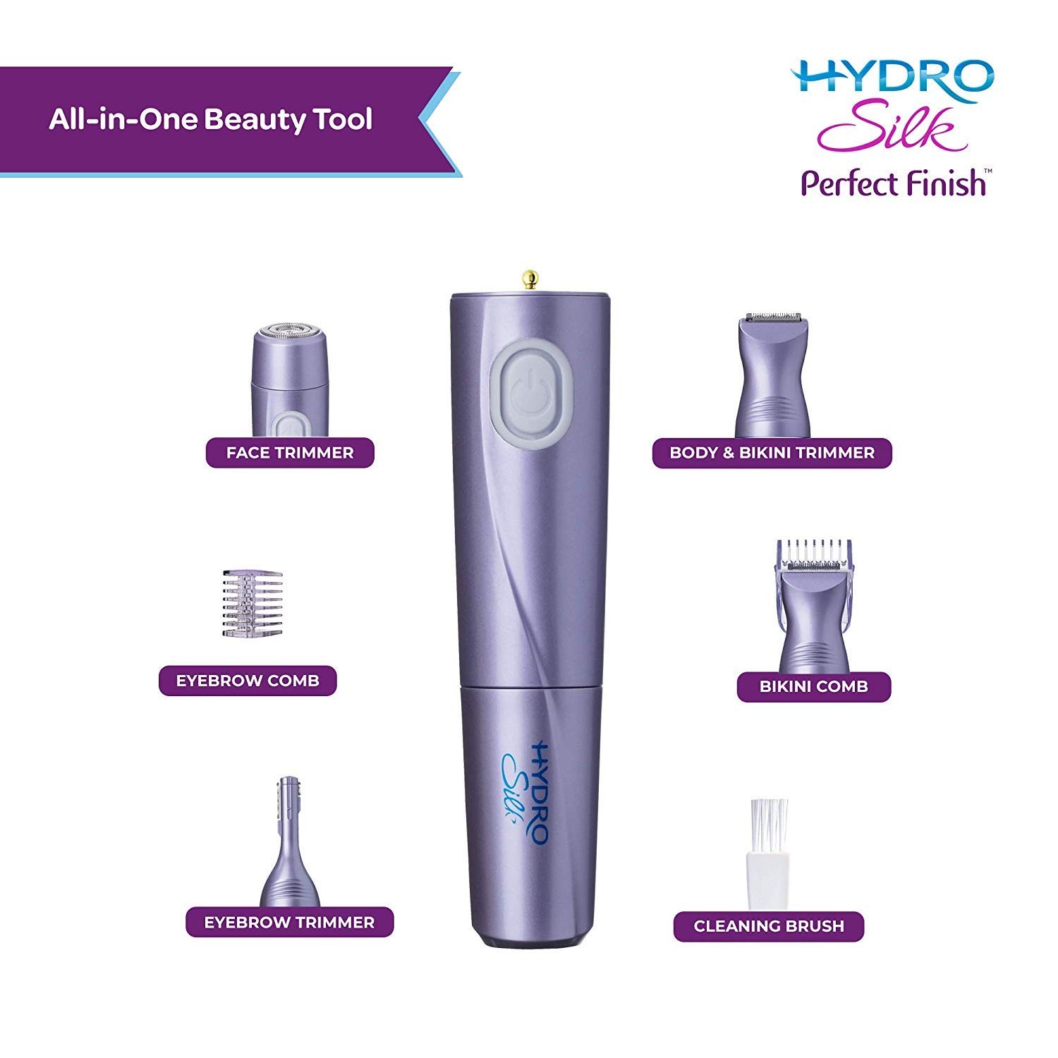 Schick Hydro Silk Perfect Finish Trimmer 8-in-1 Grooming Kit for Women-Free Ship