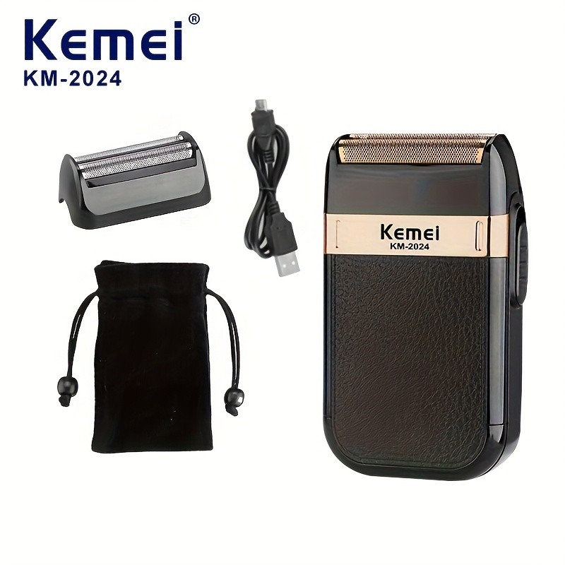KEMEI Men’S Professional Electric Shaver USB Charging Beard Shaver for Travel