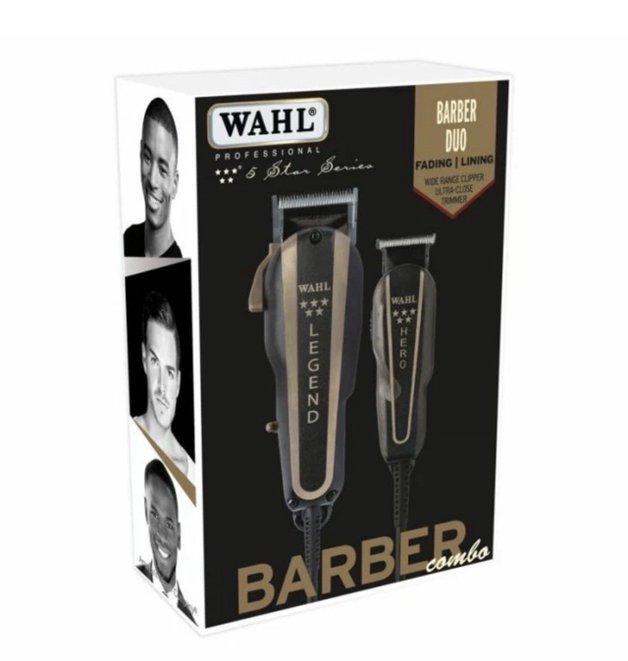 Wahl 8180 5-Star Barber Combo Legend Clipper and Hero Trimmer – Black/Gold