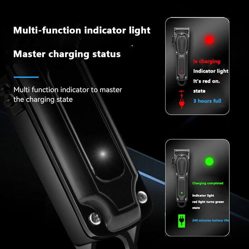 Kemei Electric Hair Clipper Barber Cordless Hair Trimmer 0mm Zero Gapped Carving