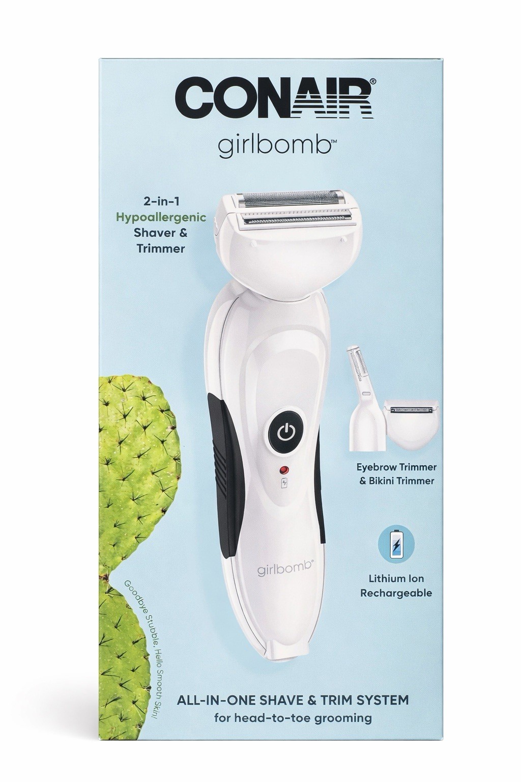 Conair Girlbomb Shaver & Trimmer 2-in-1 Rechargeable 3 Pack
