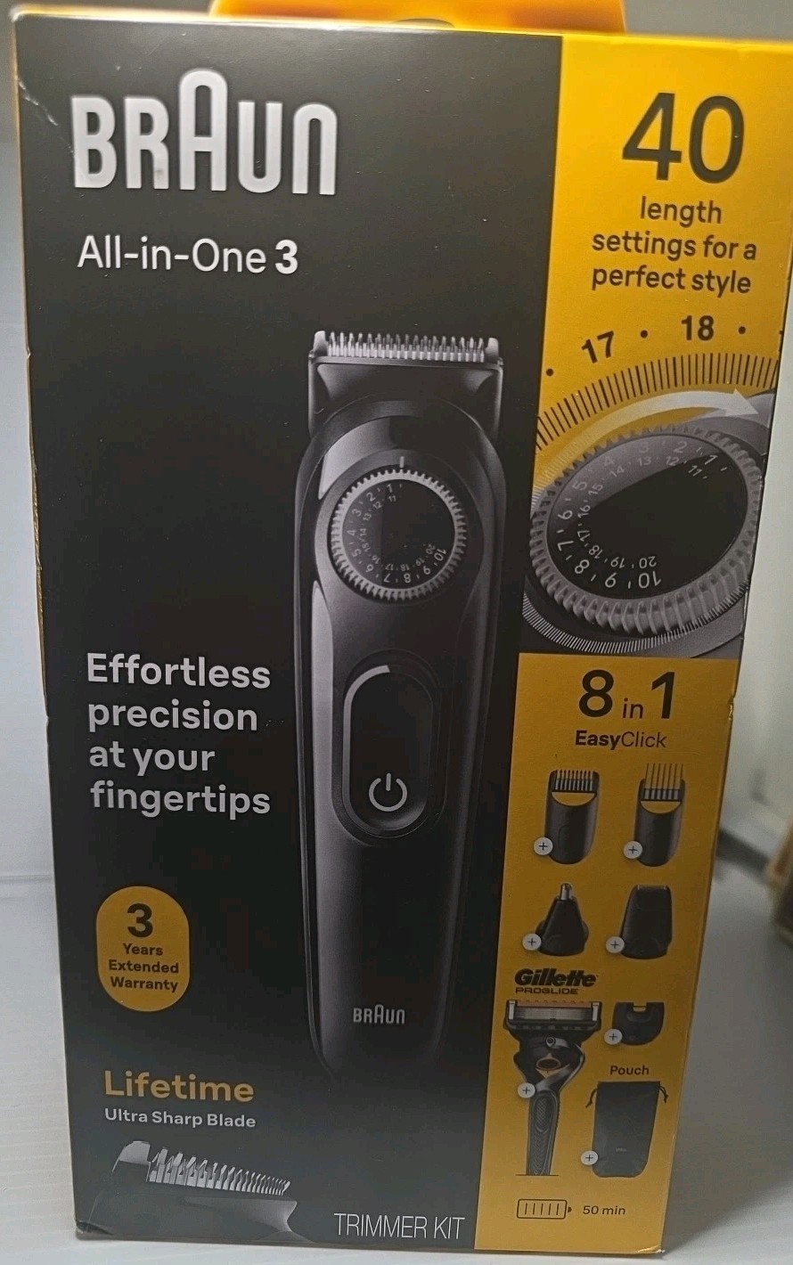 Braun All-in-One 3 Trimmer 8in1 Beard & Hair Trimmer Kit NEW!