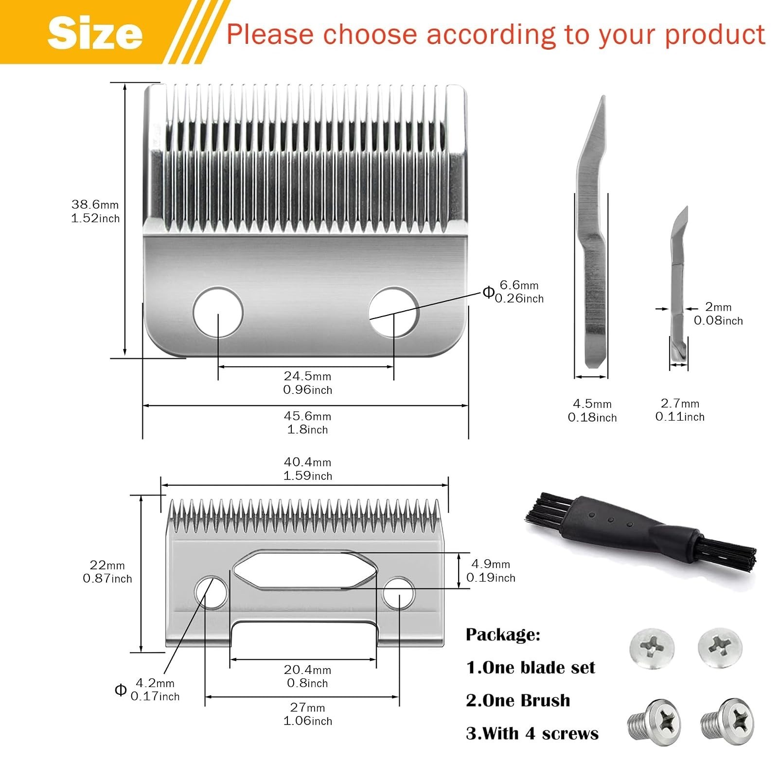 Wahl Clipper Replacement Blades 2 Holes | Compatible with Wahl Models