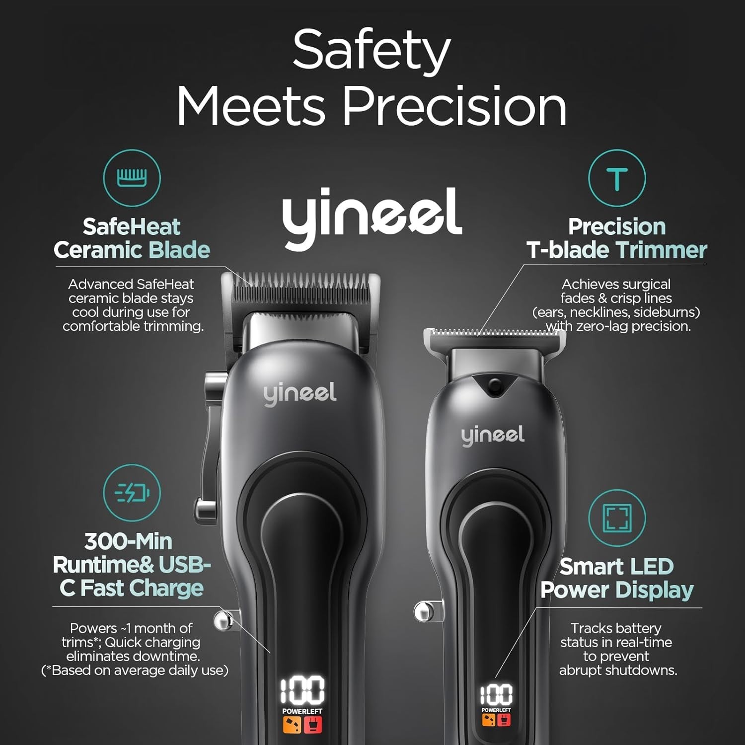 Professional Hair Clippers for Men, Professional Barber Clippers and Trimmer