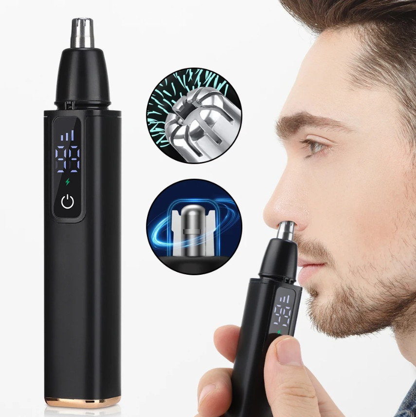 1 Set Nose Hair Trimmer USB Rechargeable Ear Eyebrow Groomer Type-A Upgrade Clip