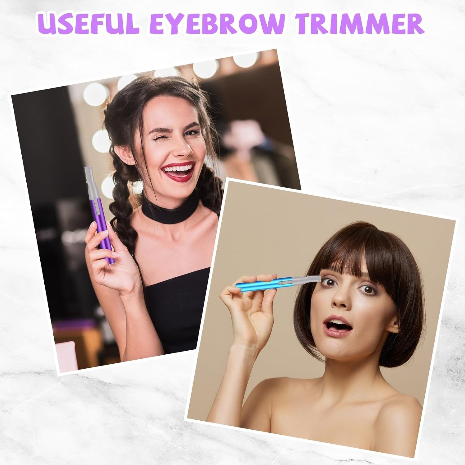 Luxury Electric Eyebrow Trimmer – 2 Pcs Battery Powered for Flawless Touch-Ups