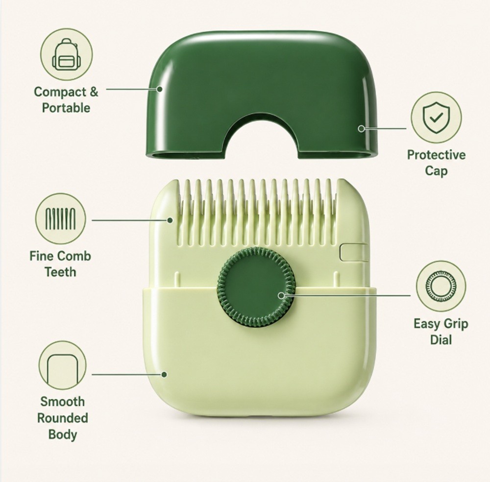 2-in-1 Hair Trimmer & Manual Bangs Trimmer Comb – Double-Sided Razor Cutter