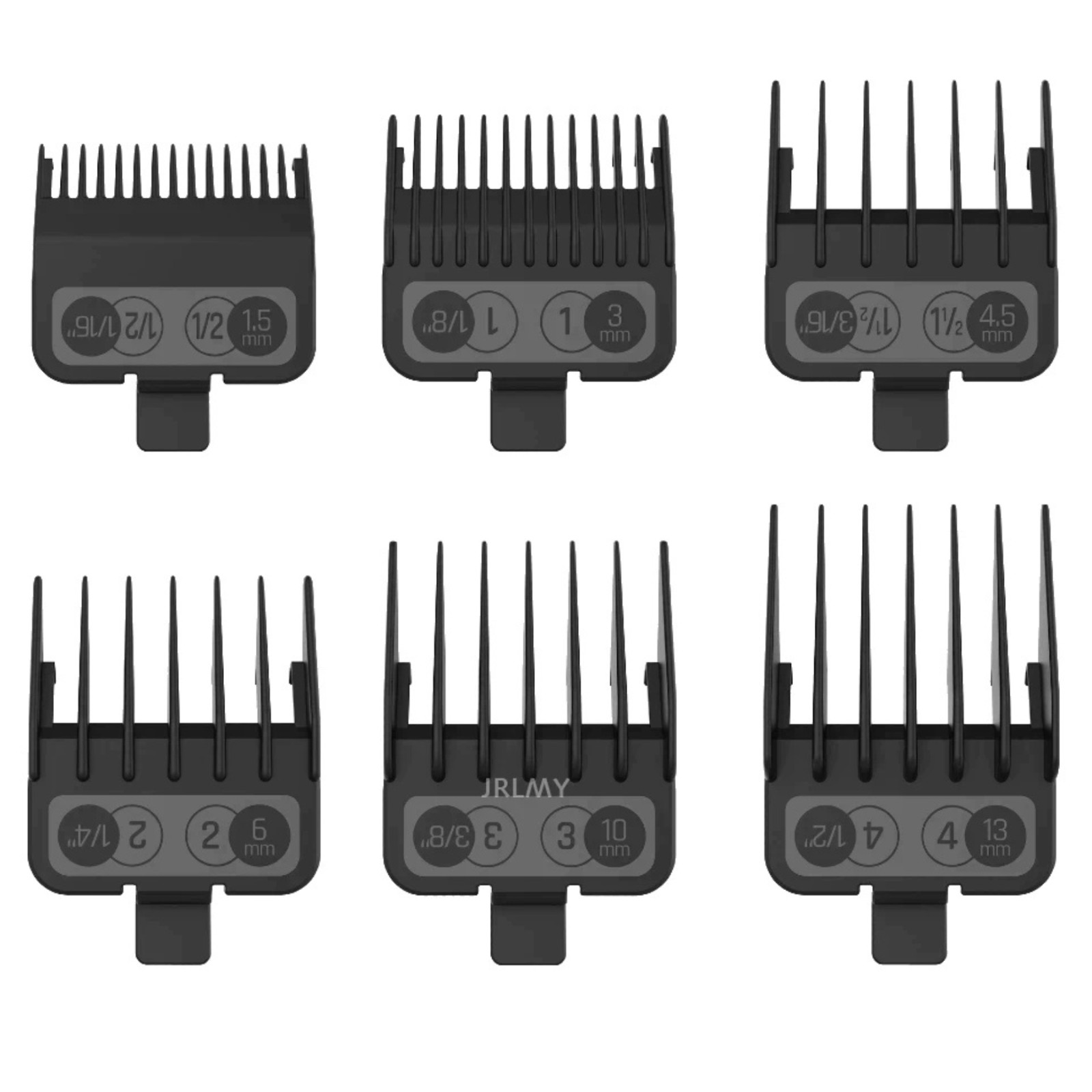 6 x JRL Clipper Guards Set Premium Guide Combs (1.5mm to 13mm) for Hair Clippers