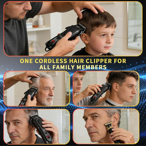 LQT® Men’s Professional Hair Clippers Kit，Cordless & Corded Barber…