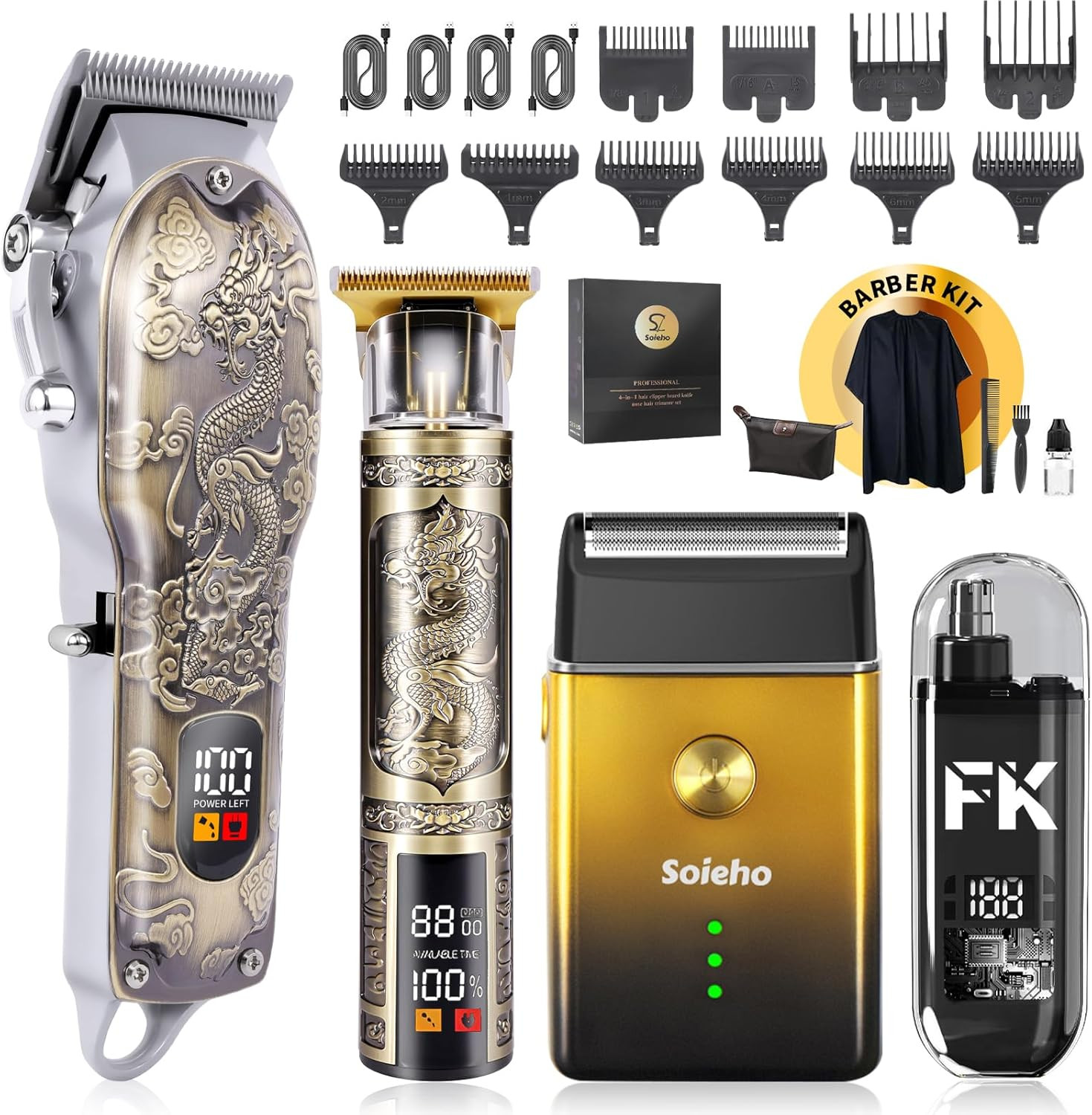 Hair Clipper for Men Set Cordless Electric Hair Clipper T-Shaped Beard Trimmer N