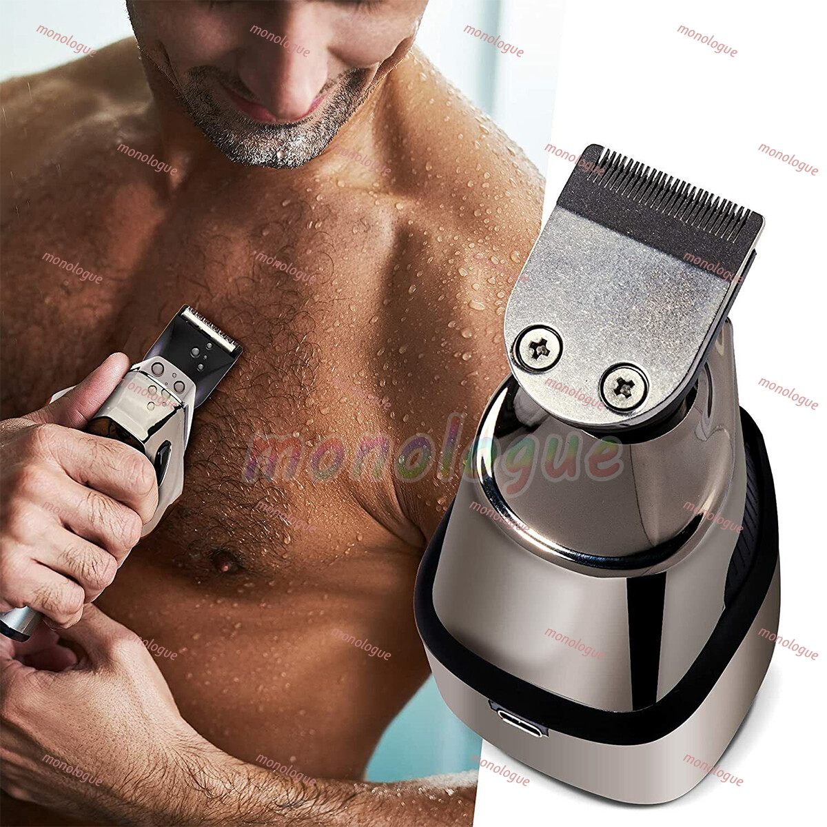 7D 5-in-1 Shaver Cordless Hair Trimmer Bald Head Razor Electric For Men Wet Dry