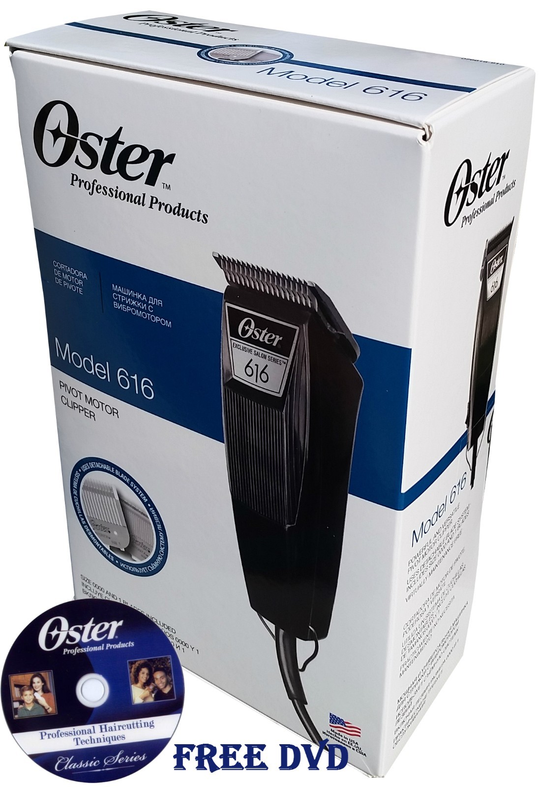 Oster Pivot 616 EX2S 220V Professional Clipper 2 Blades 76616-910 FREE DVD 84815