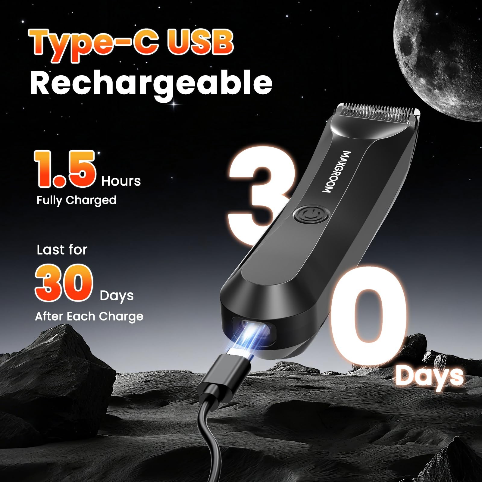 MAXGROOM Manscape Body Hair Trimmer for Men, IPX7 Waterproof Pubic & Groin Ha…