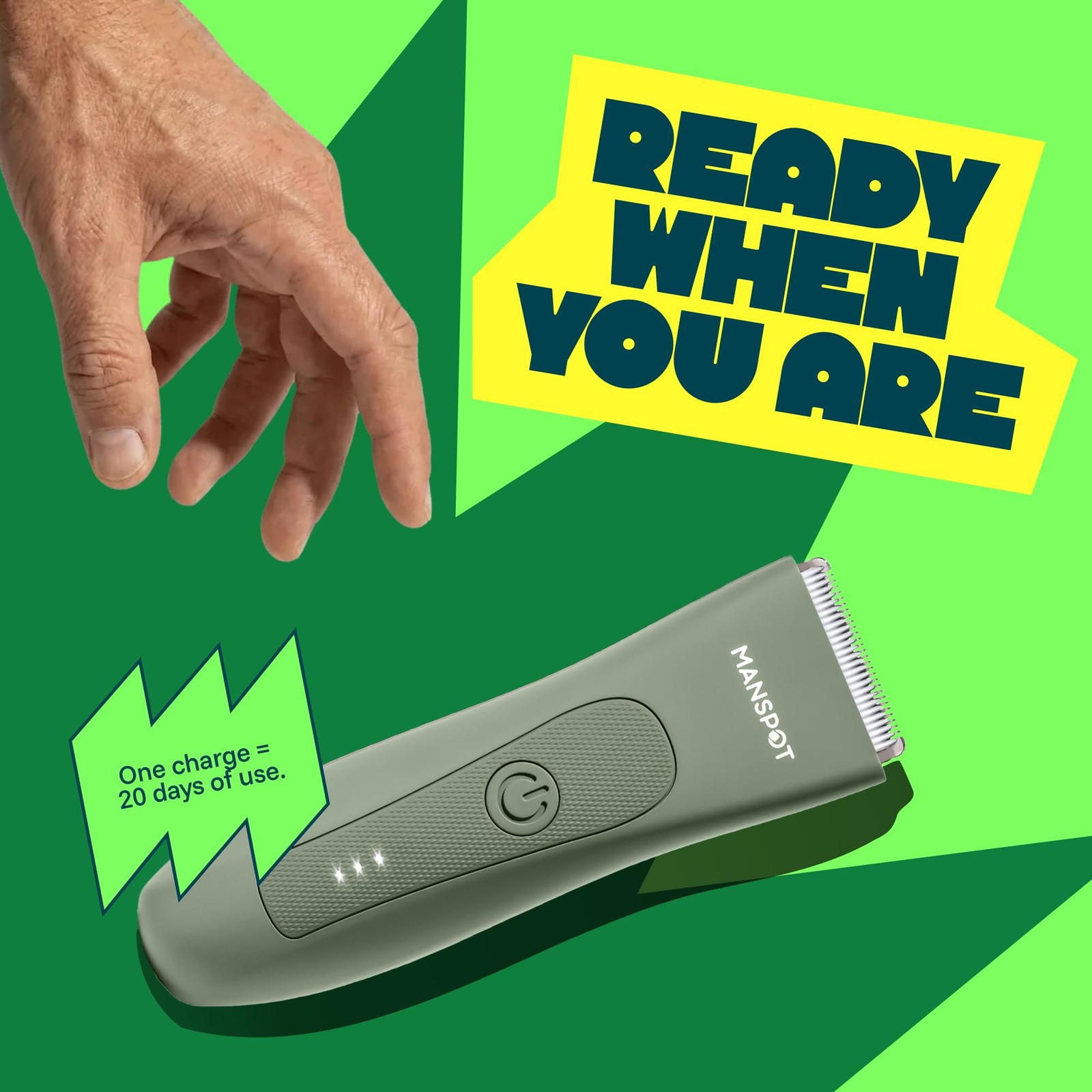 MANSPOT Manscape Groin & Body Hair Trimmer for Men & Women | Hypoallergenic Repl