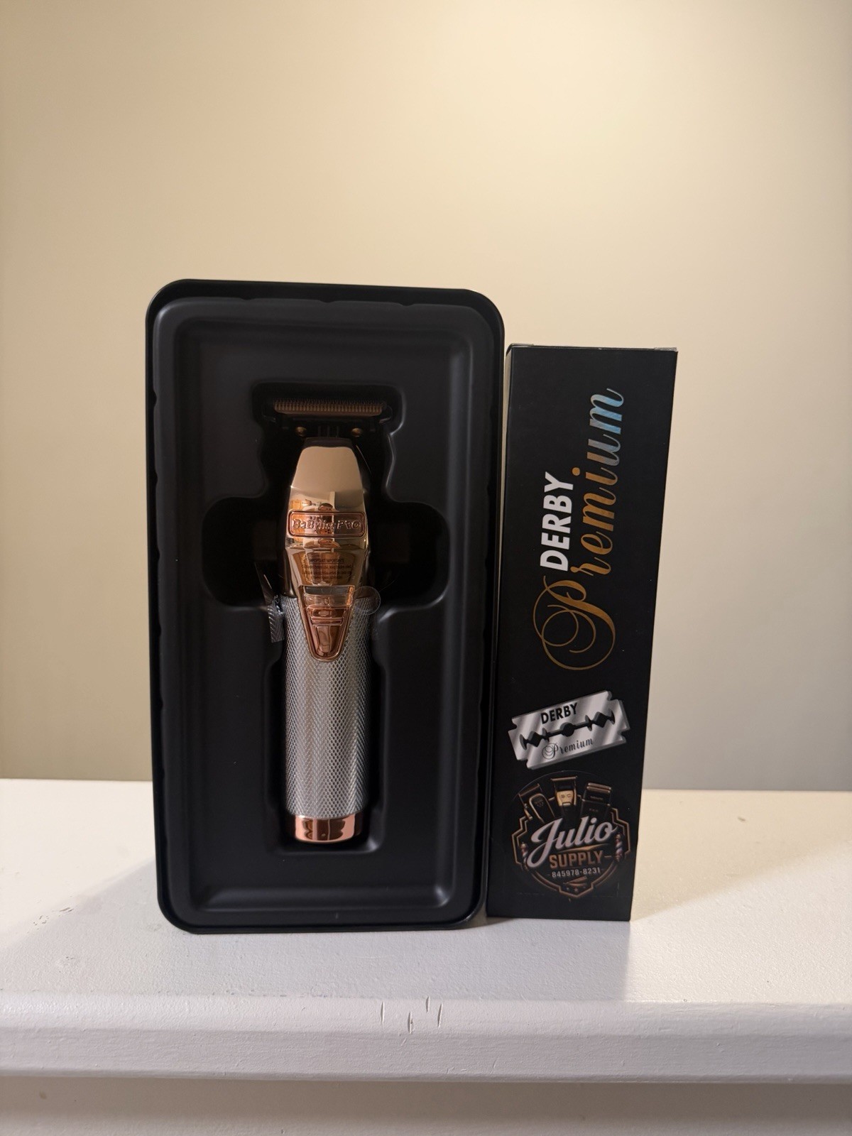 BaBylissPRO ROSEFX+ Face Trimmer T-Blade 360° Rotating Head, Rose Gold/Silver