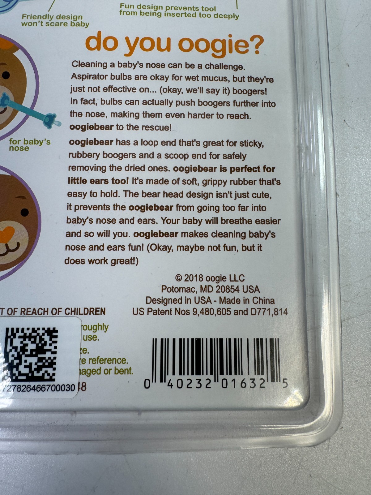 Oogiebear Baby Booger Tool Nasal Ear Cleaner Blue 0+ Months New Sealed