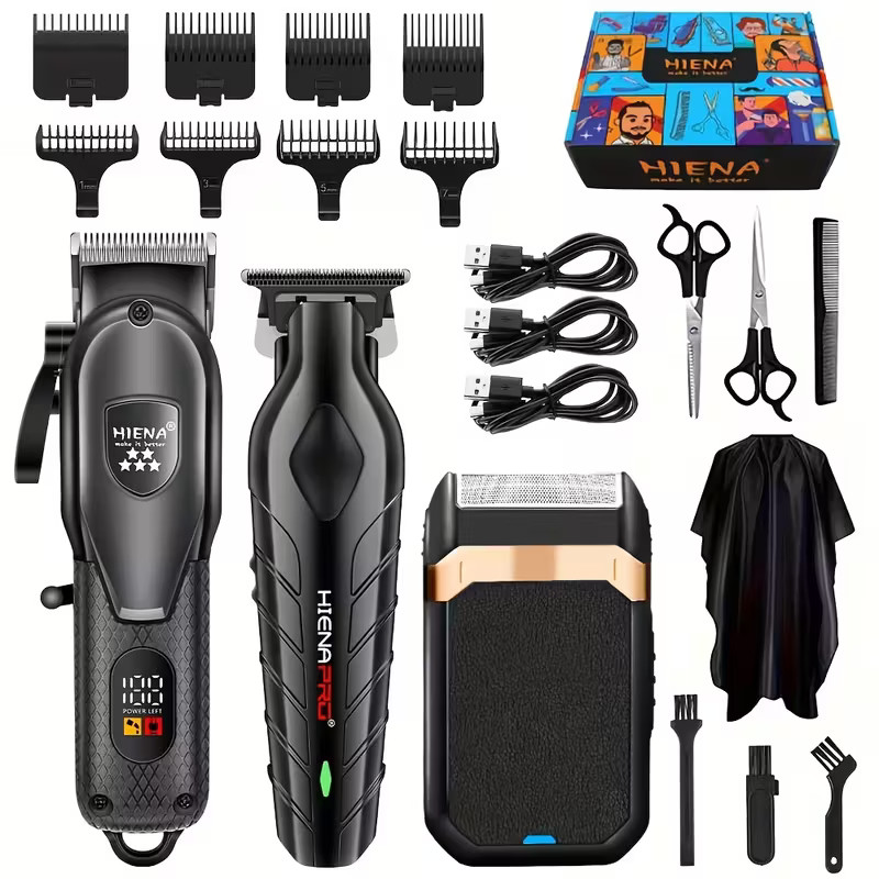 Professional Hair Clippers for Men, Cordless Barber Clippers and Trimmer Set