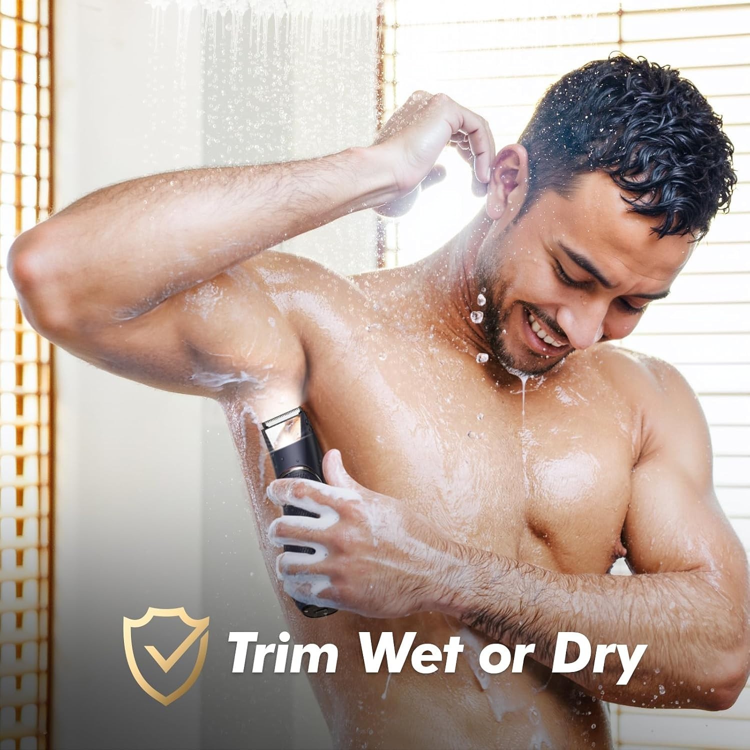 Pubic Hair Trimmer for Men’s Electric Ball Trimmer Wet/Dry Body Shaver
