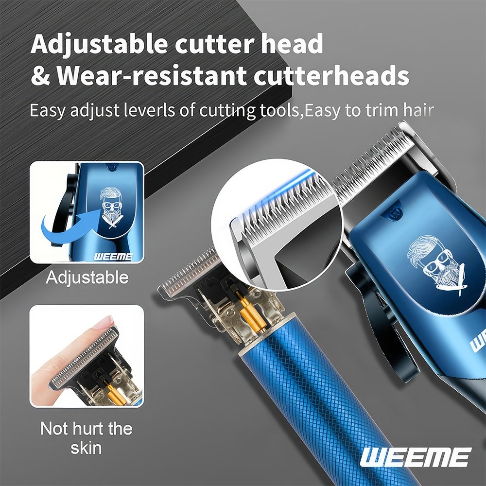 Professional Hair Clipper Rechargeable Cordless Trimmer Haircutting Set Shaver