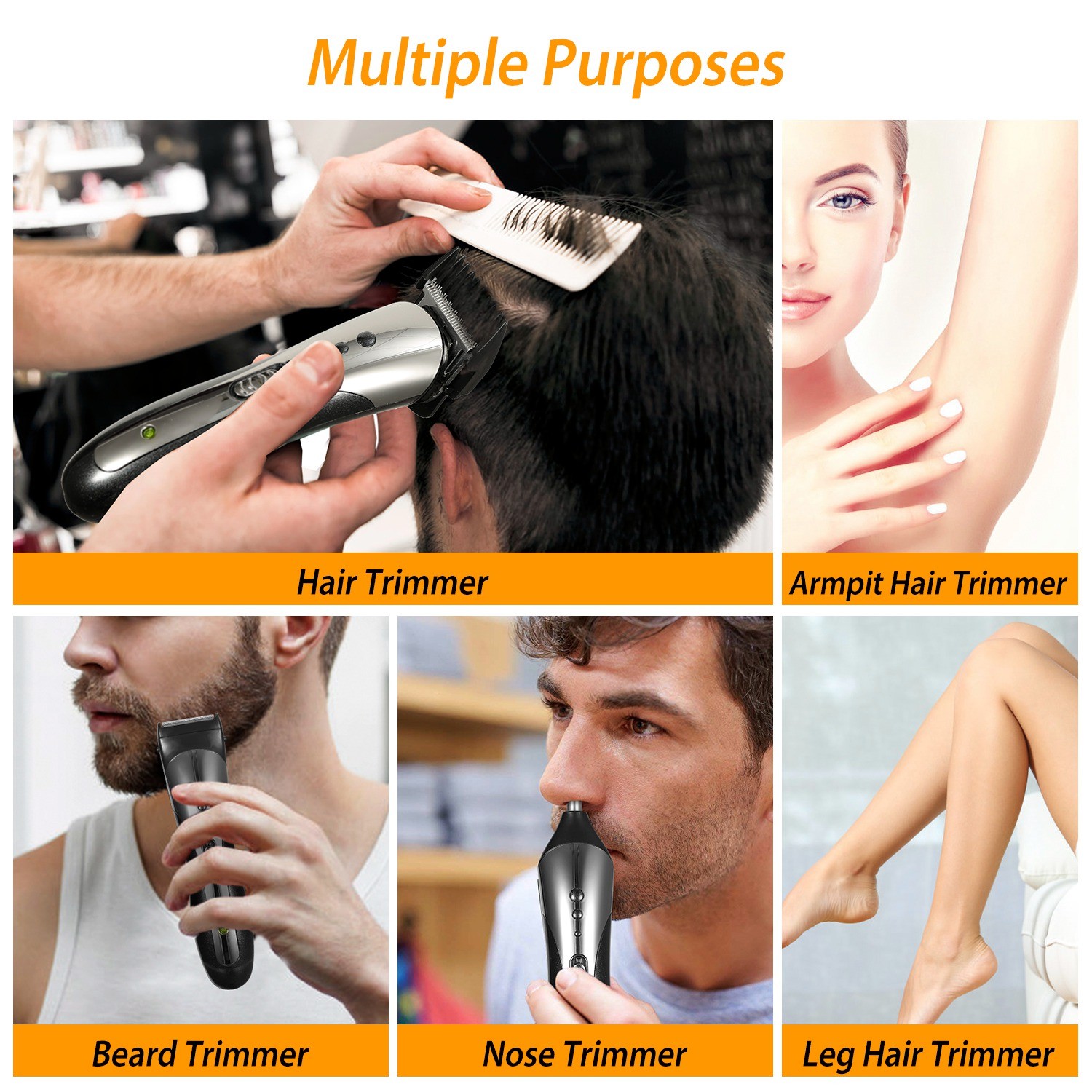Beard Trimmer for Men Waterproof Electric Razor for Nose Body Face & Mustache