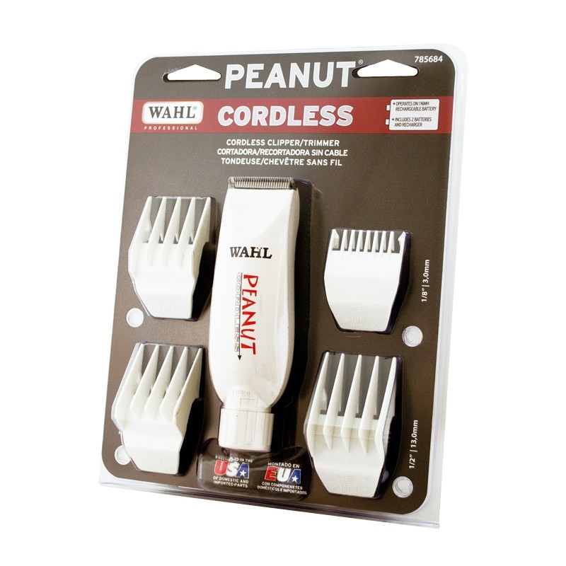 Wahl Professional Peanut Cordless Clipper/Trimmer #8663, White – Brand New