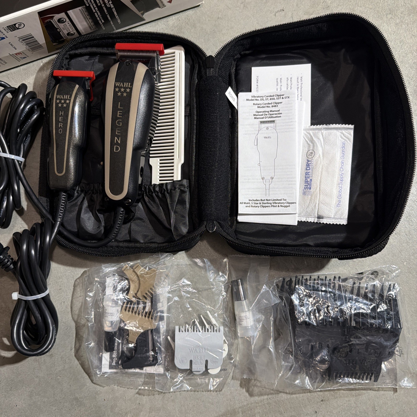Wahl Barber Duo Legend Hero Clipper Trimmer Black/Gold(open box)
