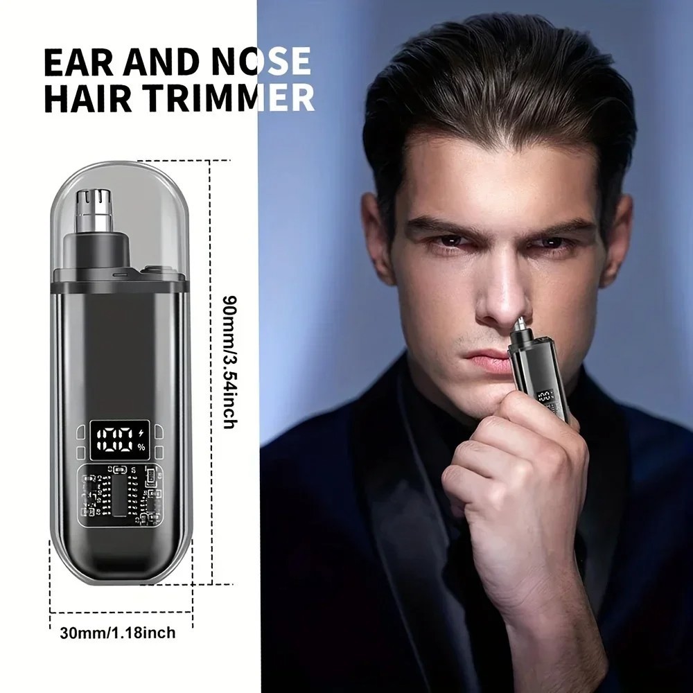 Nose Ear Hair Trimmer for Men – USB C Rechargeable Portable Fast Charge, Compact
