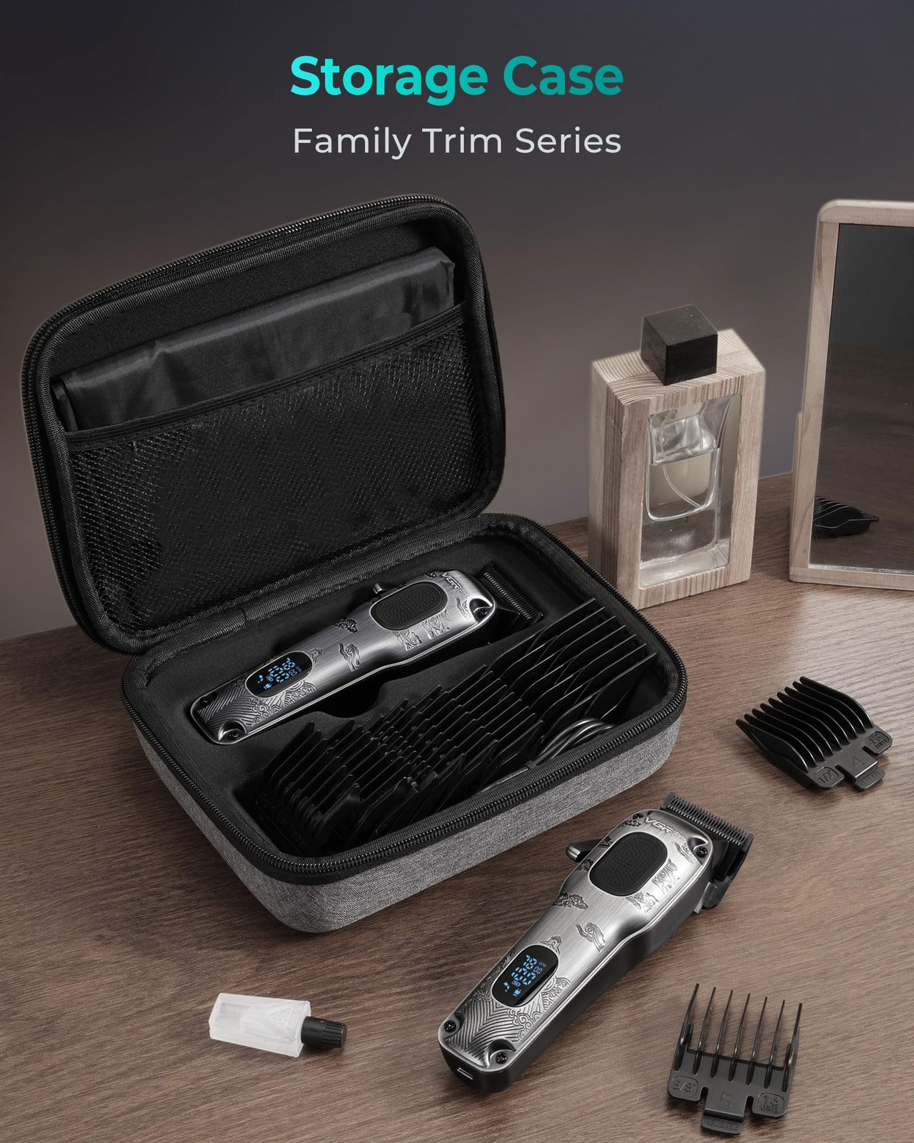 VGRPRO Hair Clippers Gray Cordless Corded