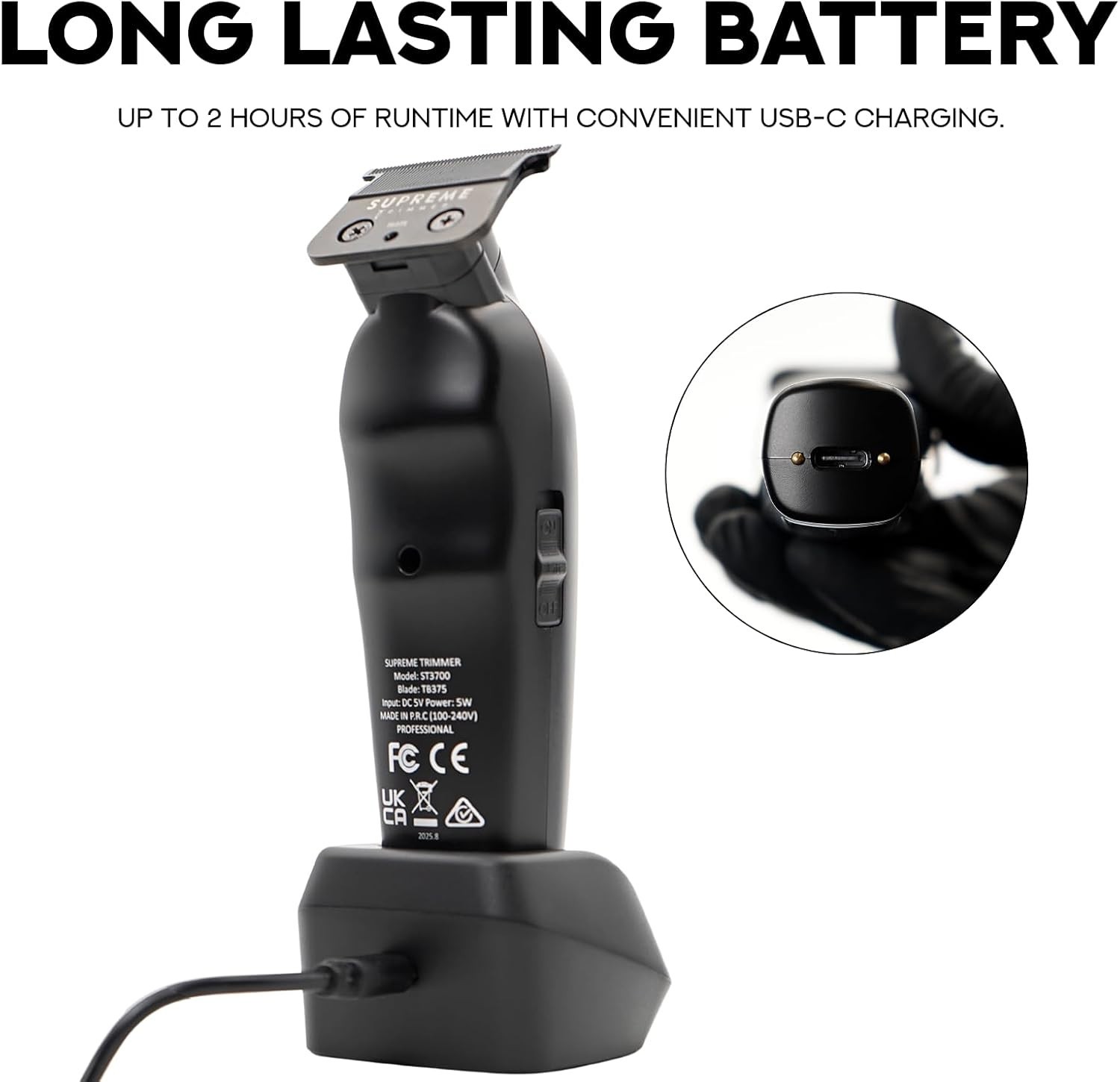 Supreme Trimmer Vader Lite ST3700 – Cordless Beard, Hair & Body Trimmer – Black