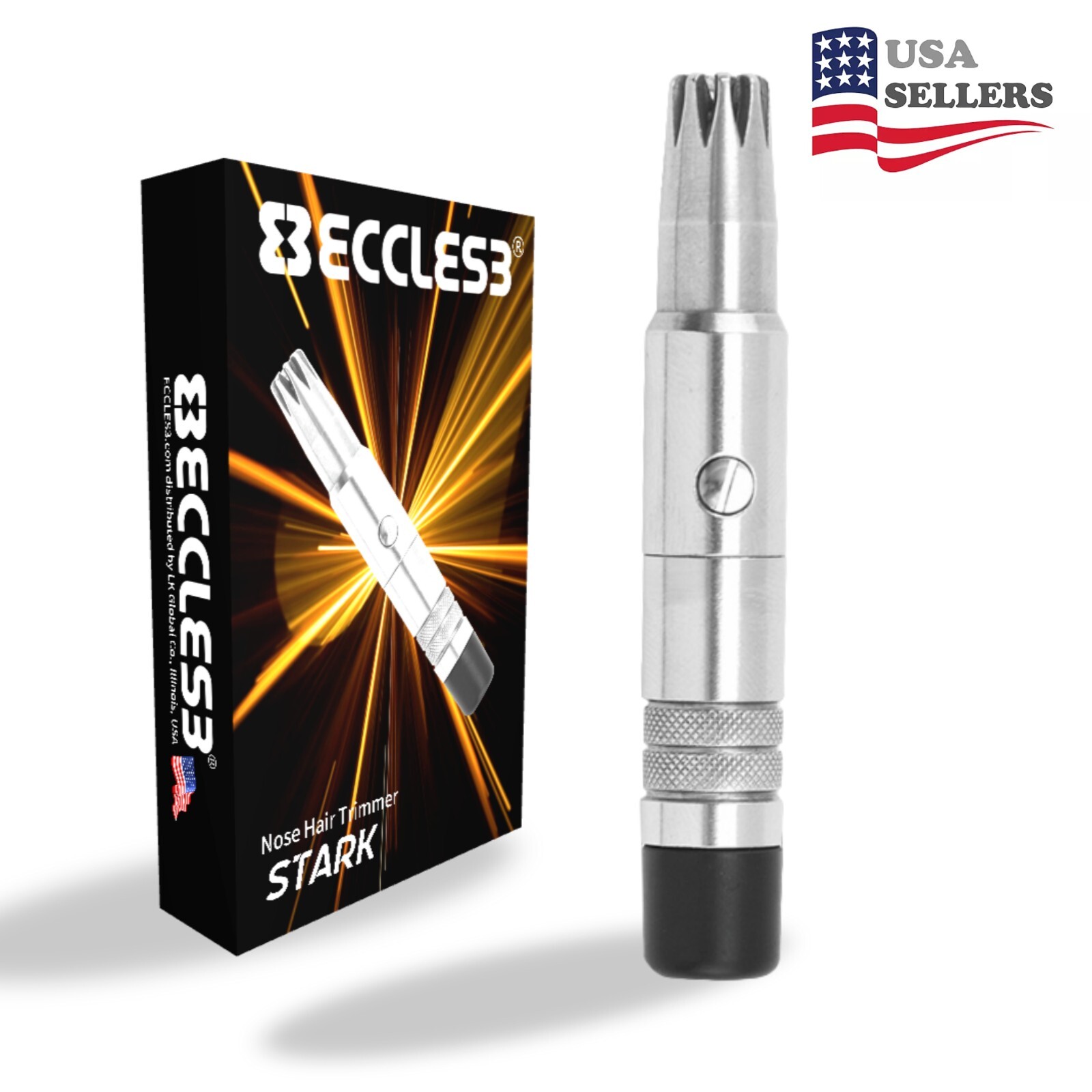 ECCLES3® STARK Manual Nose Hair Trimmer, Battery-Free, Wet/Dry, Easy to Clean