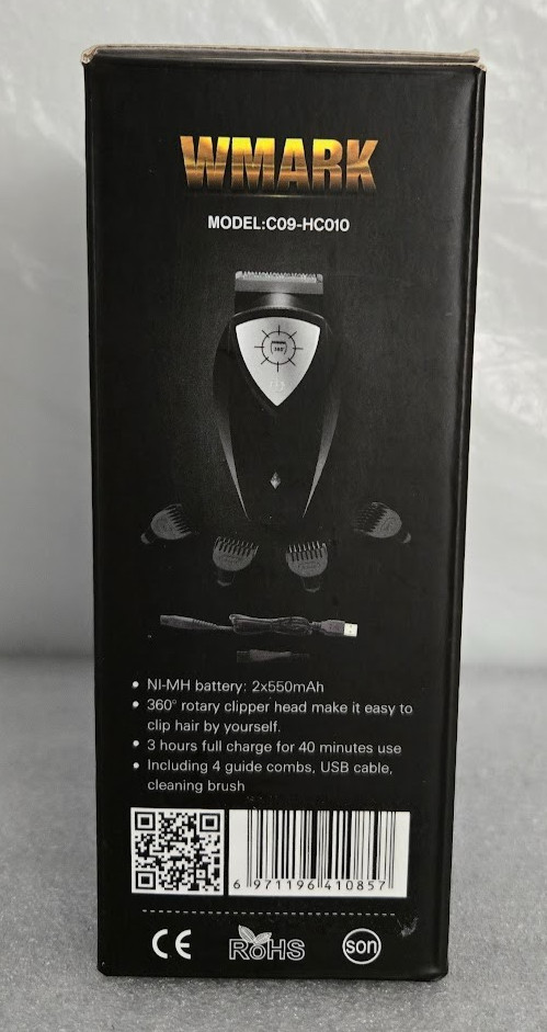 WMARK #C09-HC010 Cordless Self-Haircut Kit 360 Degree USB Charge For Home Travel